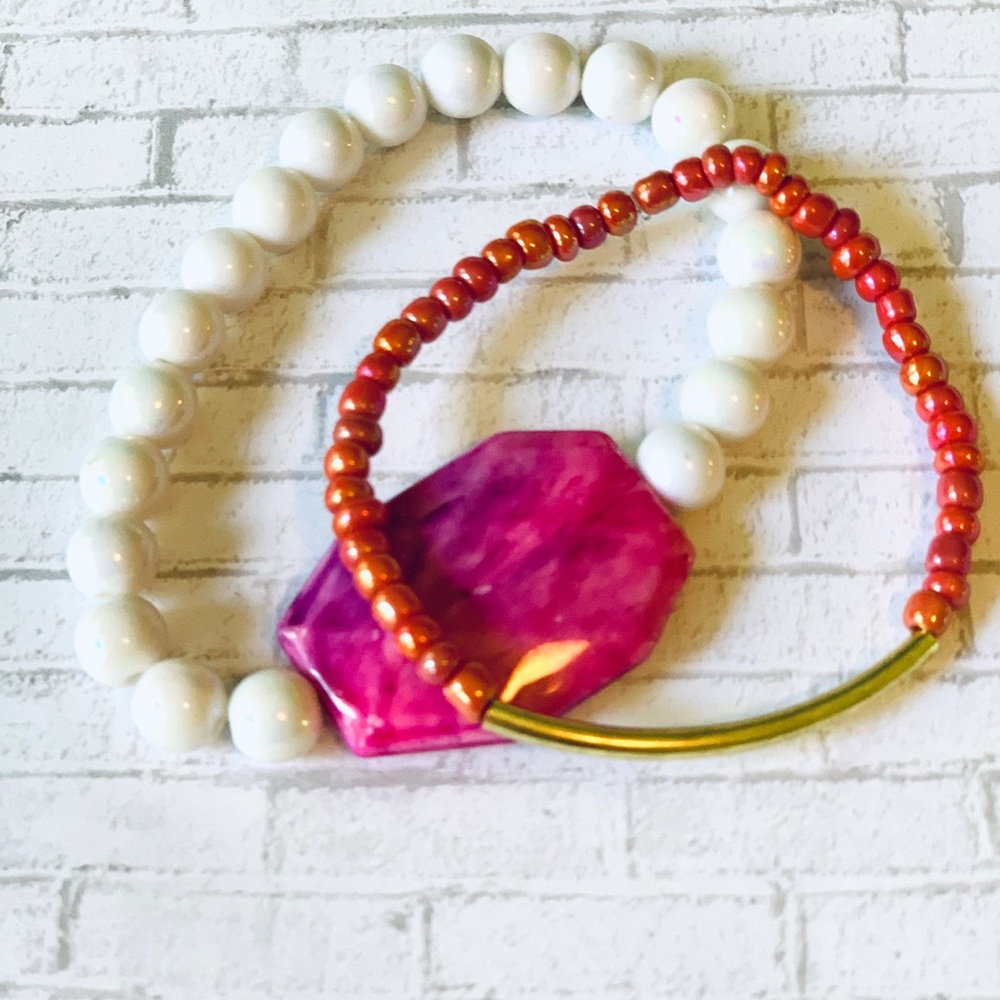 NEW, Anthropologie, Beaded, Stretch Trend Bracelets, Set Of 2